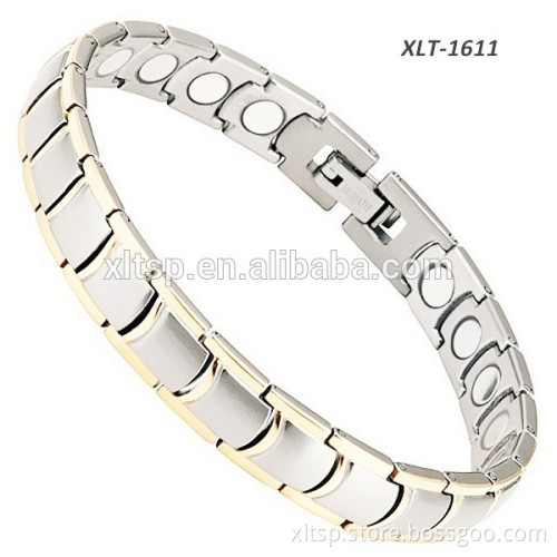 XLT-1600 Super Strong Neodymium Magnetic Bracelet, Men's Magnetic Bracelet for Therapy Silver Colored